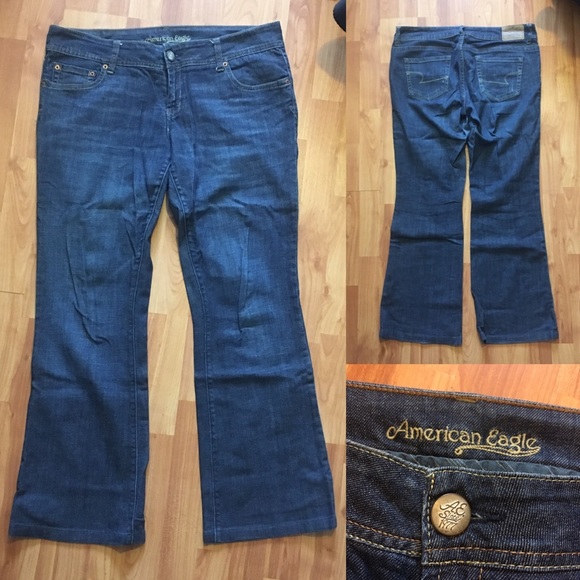American Eagle Dark Blue "Artist" Flare Jeans 14 R